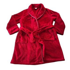 Sleep Sense Red Plush Robe w/Tie XL